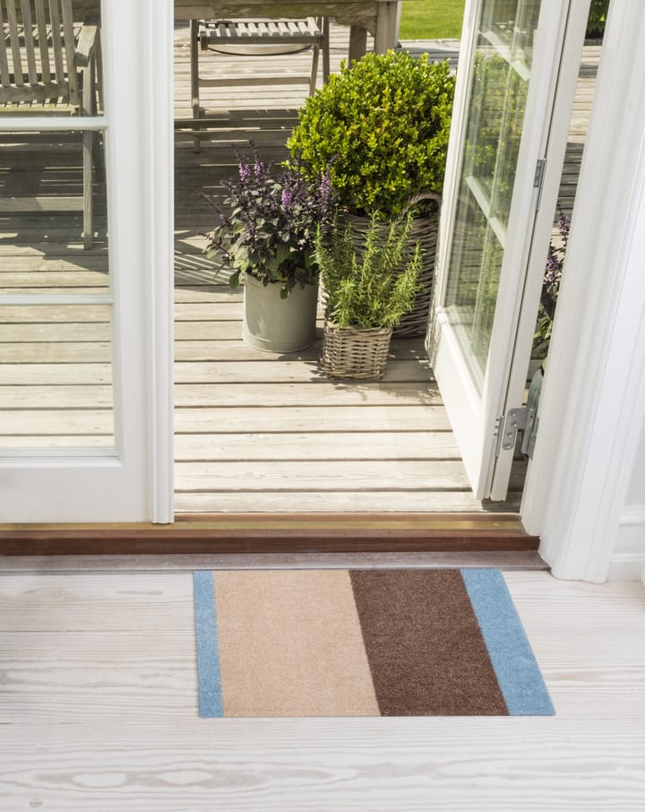 Stripes ovimatto vaakasuuntainen, Ivory-sand-blue, 40x60 cm tica copenhagen