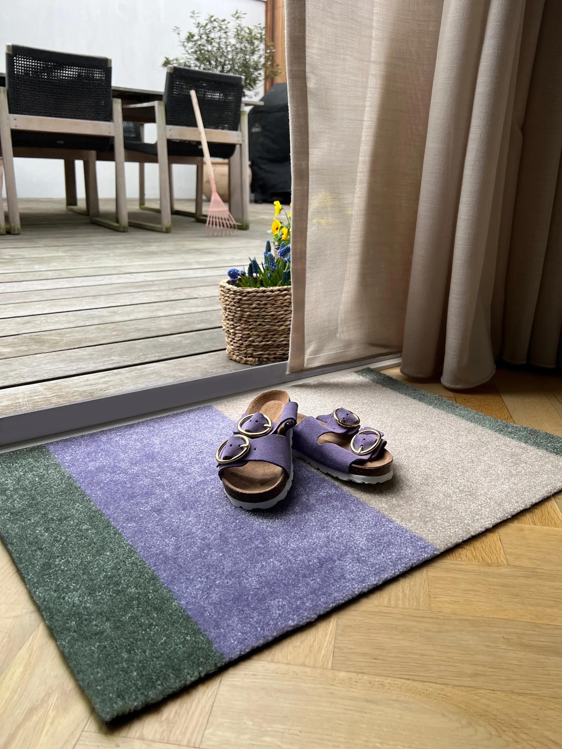 Stripes ovimatto vaakasuuntainen, Lilac-ivory-green, 40x60 cm tica copenhagen