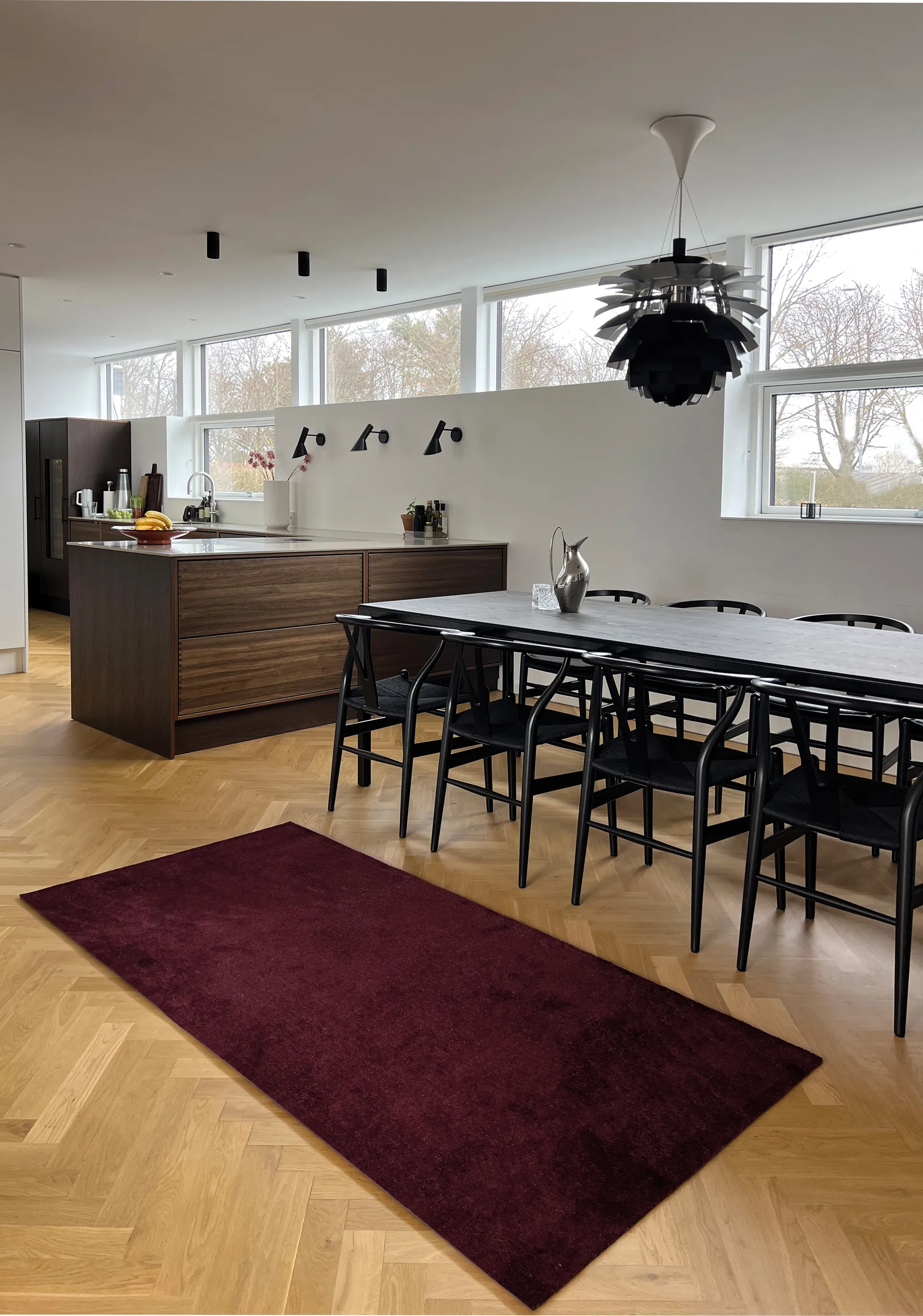 Unicolor käytävämatto, Bordeaux, 90x200 cm tica copenhagen