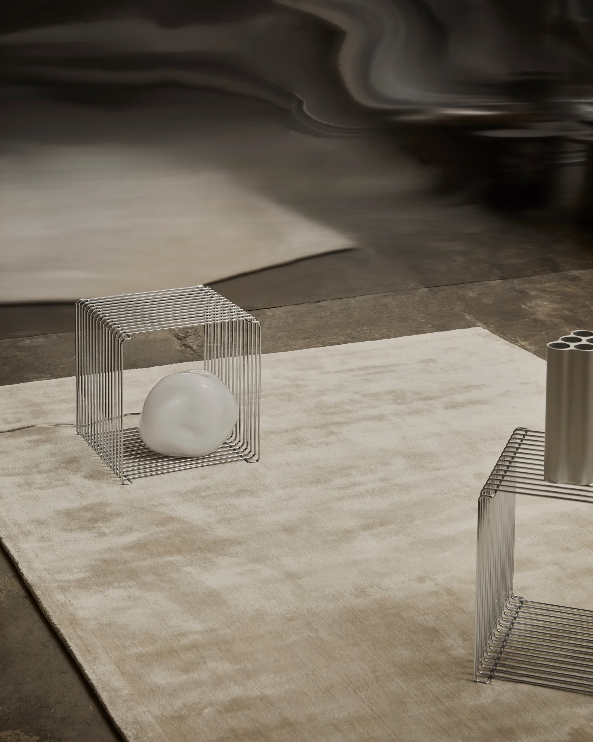 Backfjall viskoosi matto 250x350 cm, Offwhite Tinted