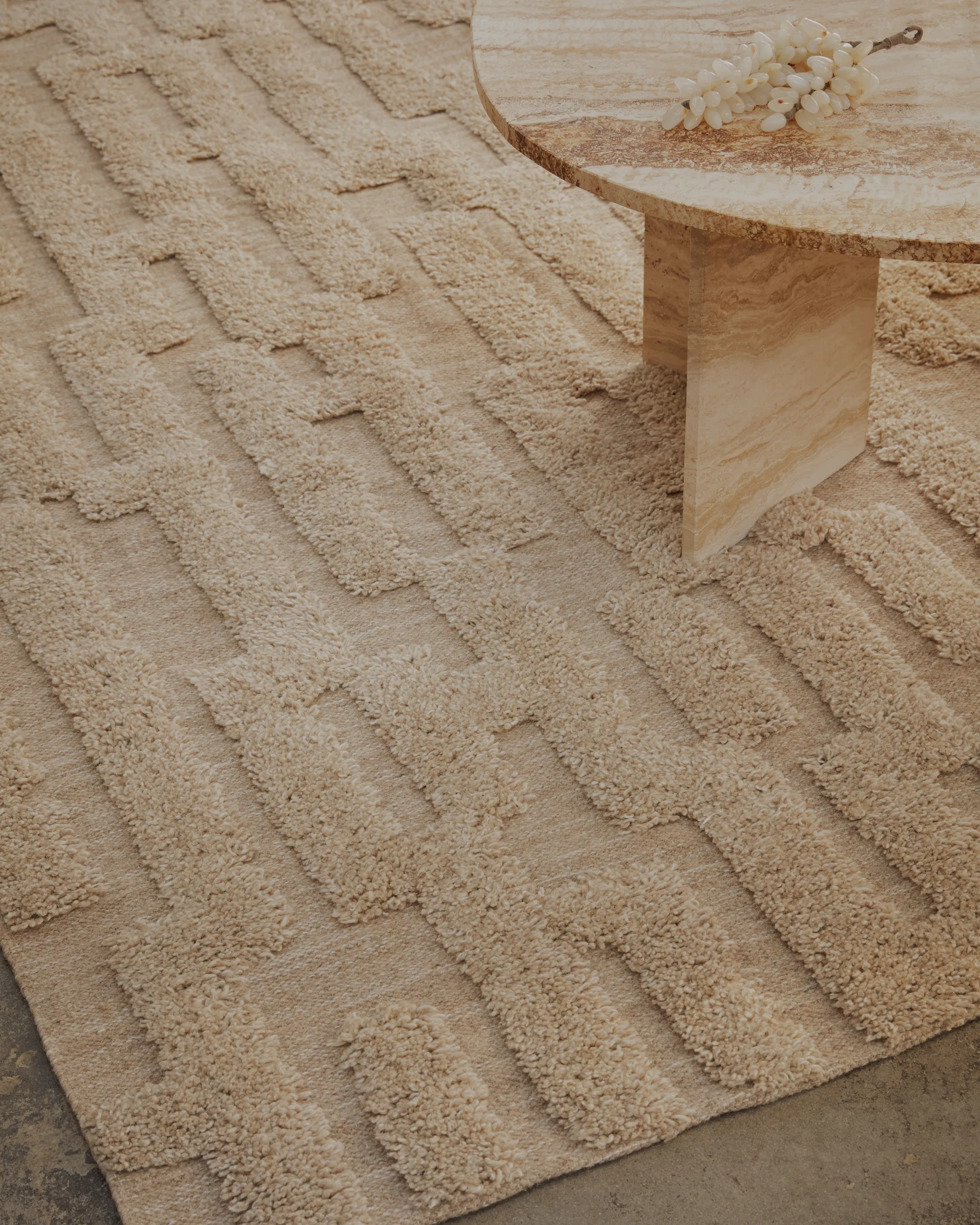 Bielke villamatto 190x290 cm, Beige-melange Tinted