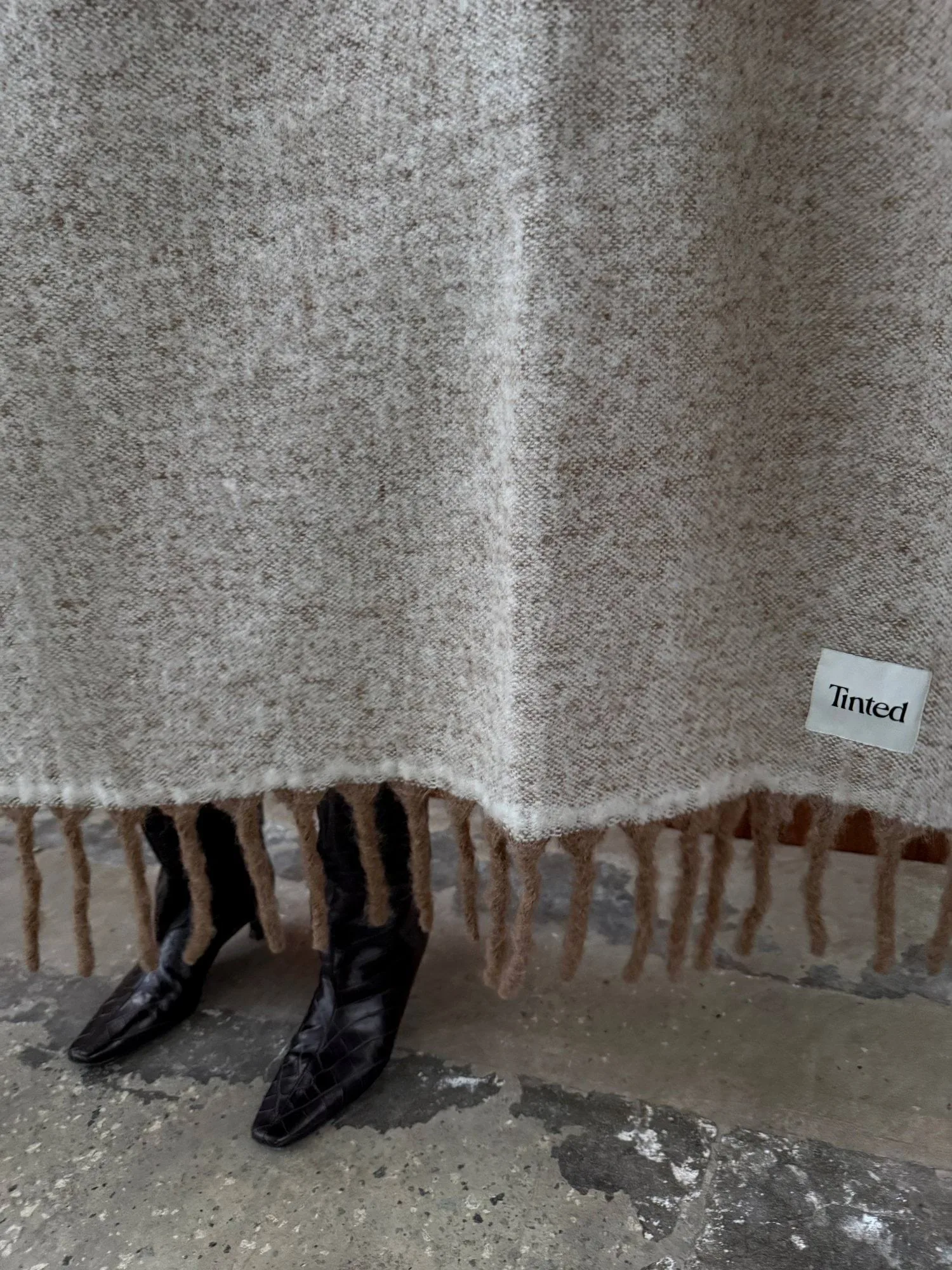 Fridh mohairviltti, Ruskea–off white, 130x170 cm Tinted