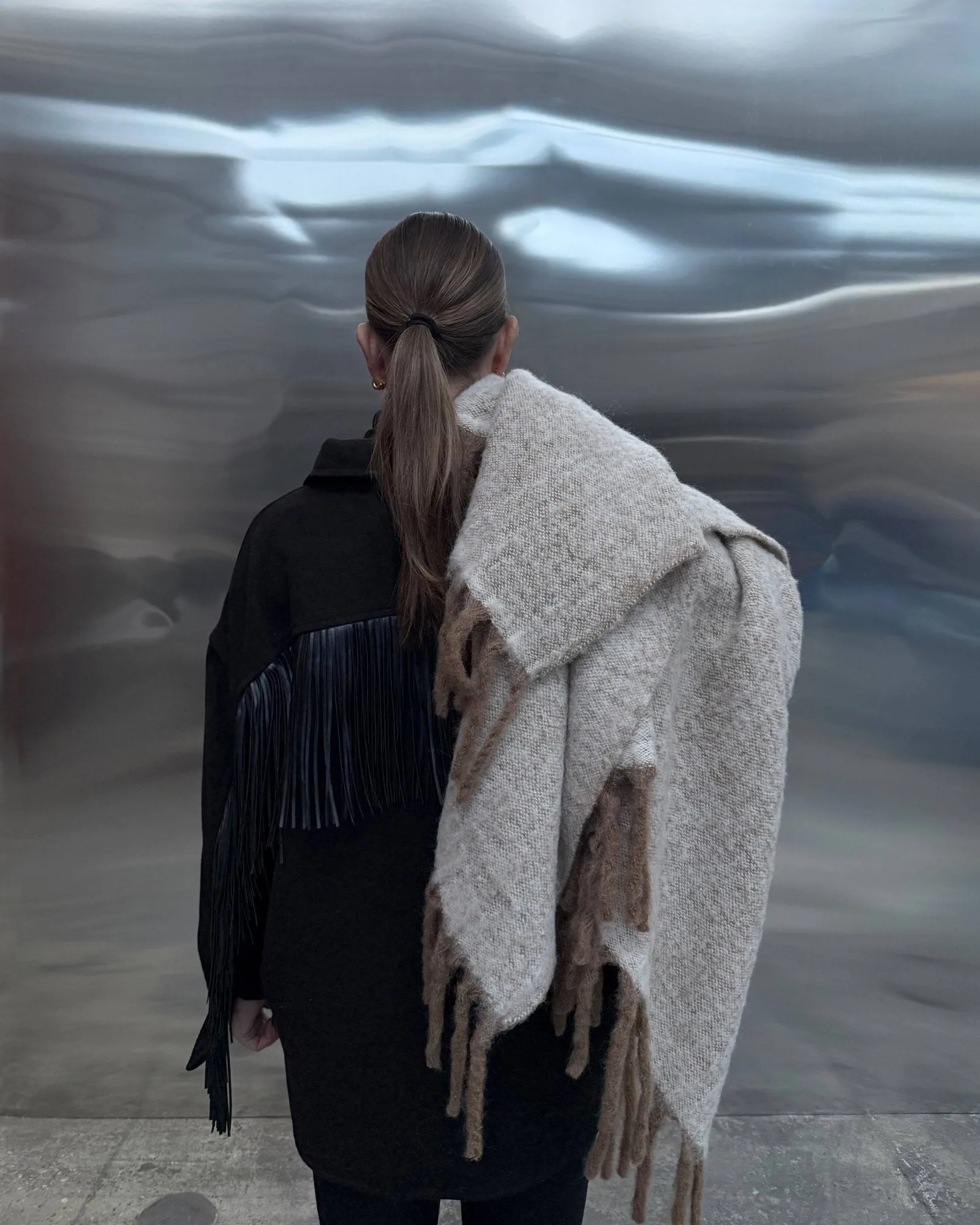 Fridh mohairviltti, Ruskea–off white, 130x170 cm Tinted