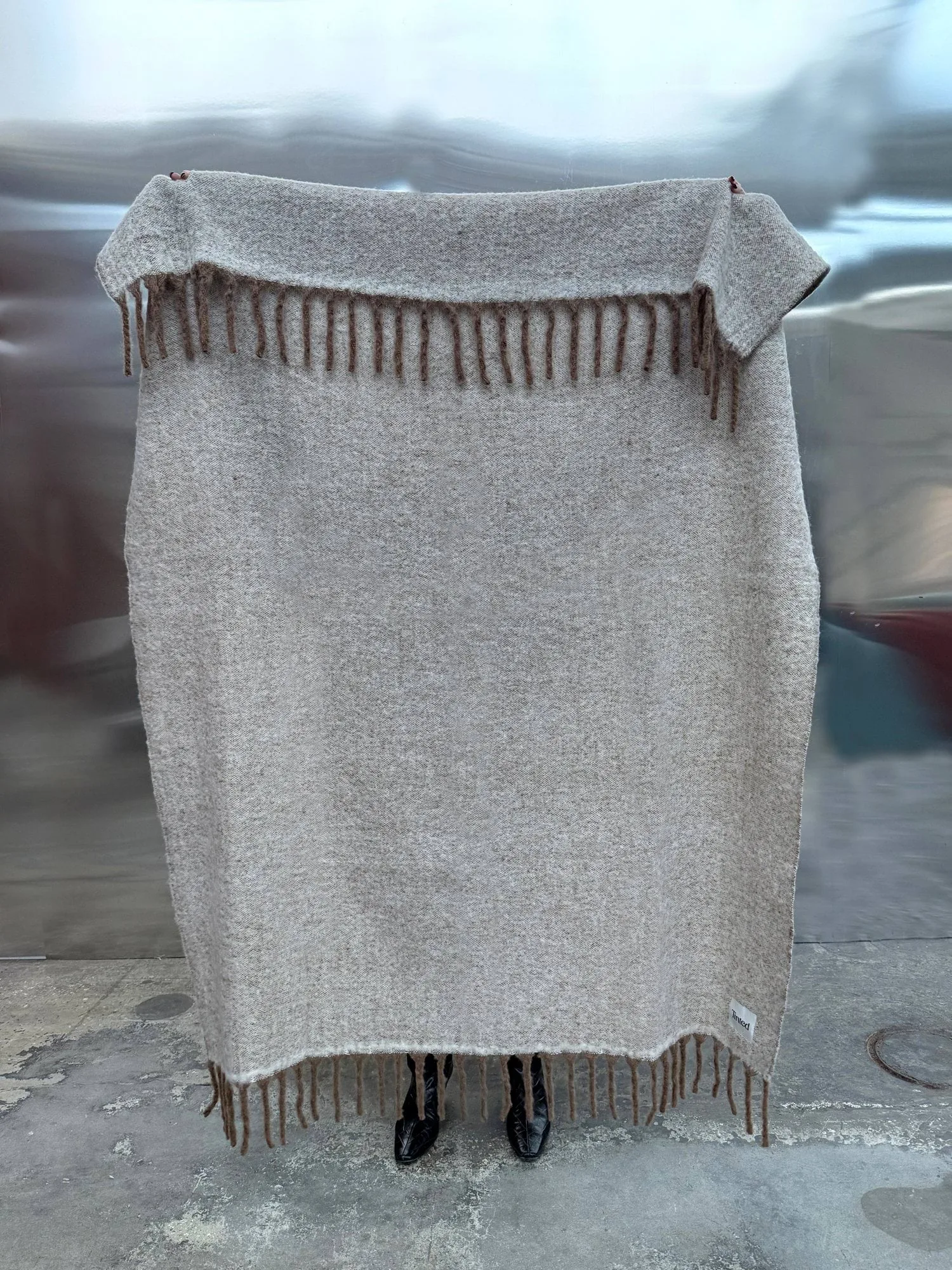 Fridh mohairviltti, Ruskea–off white, 130x170 cm Tinted