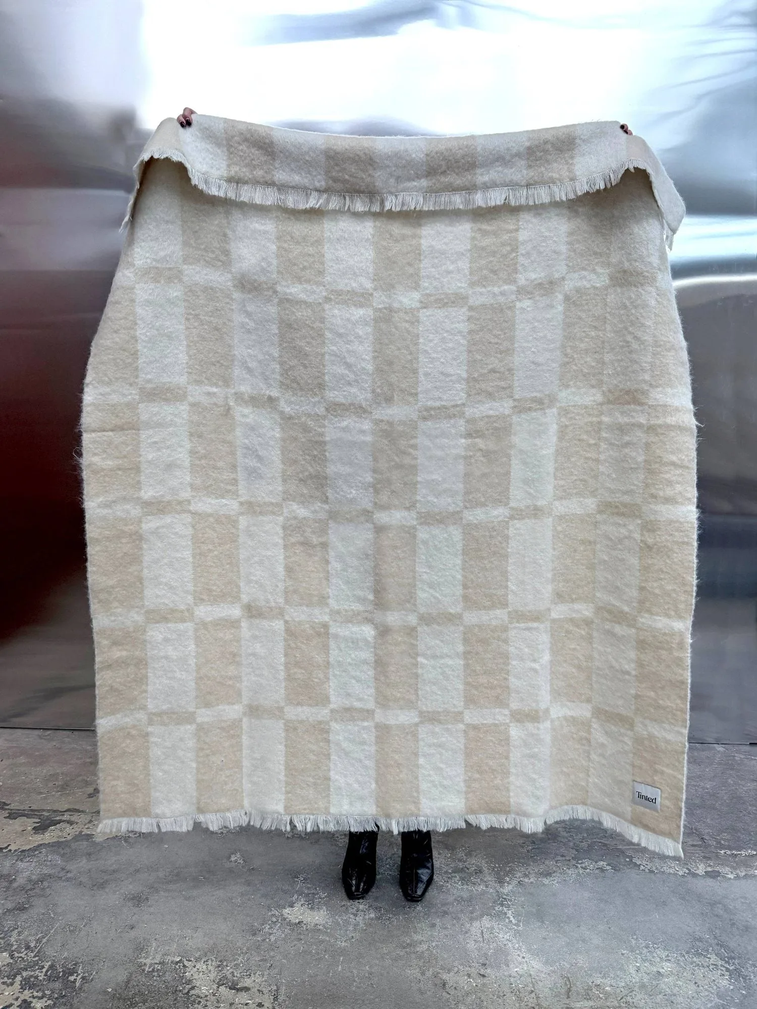 Hallin mohairviltti, Beige-off white, 130×170 cm Tinted