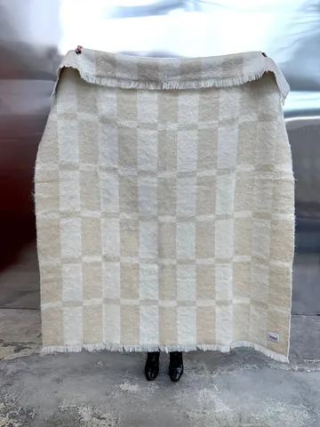 Hallin mohairviltti - Beige-off white, 130×170 cm - Tinted