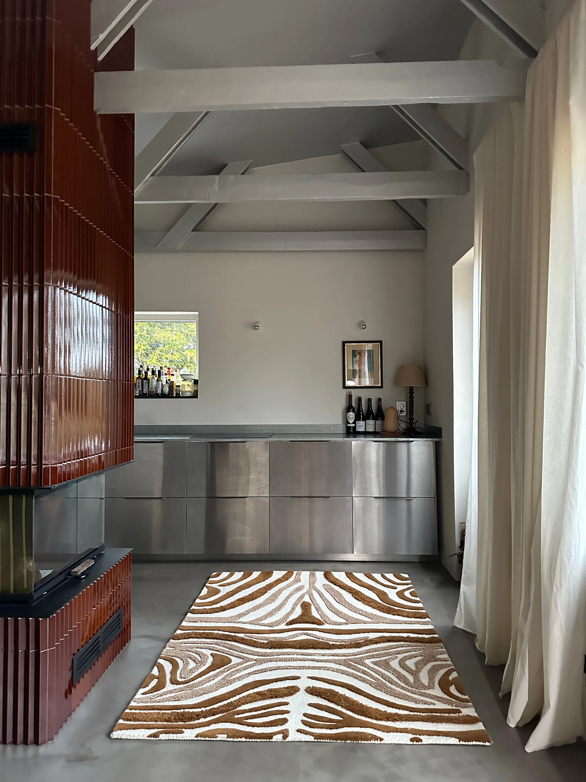 Jepson villamatto 130x180 cm, Brown-off white Tinted