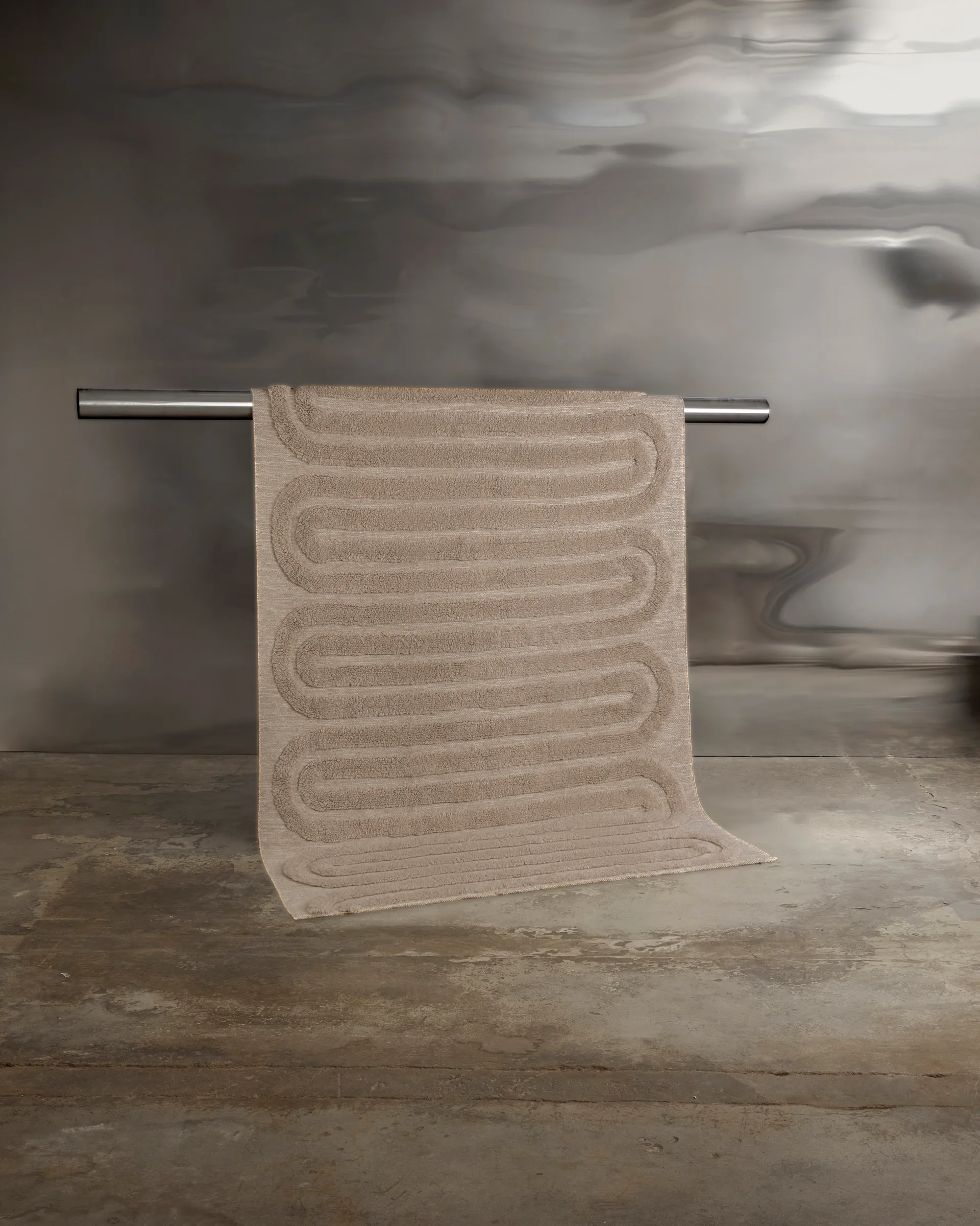 Riklund villamatto 160x230 cm, Beige-melange Tinted