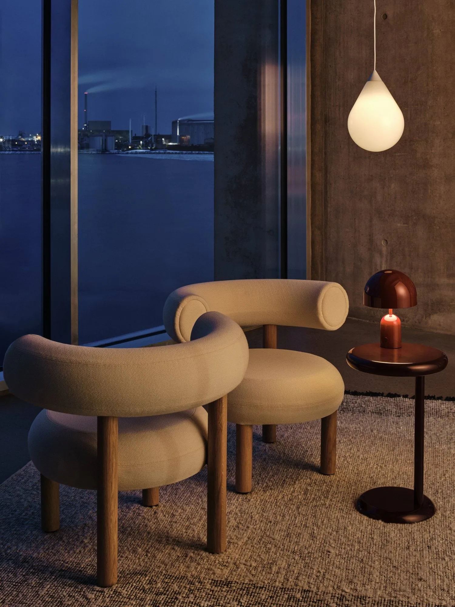 Bell Portabel LED-pöytälamppu 28 cm v.2, Burgundi Tom Dixon