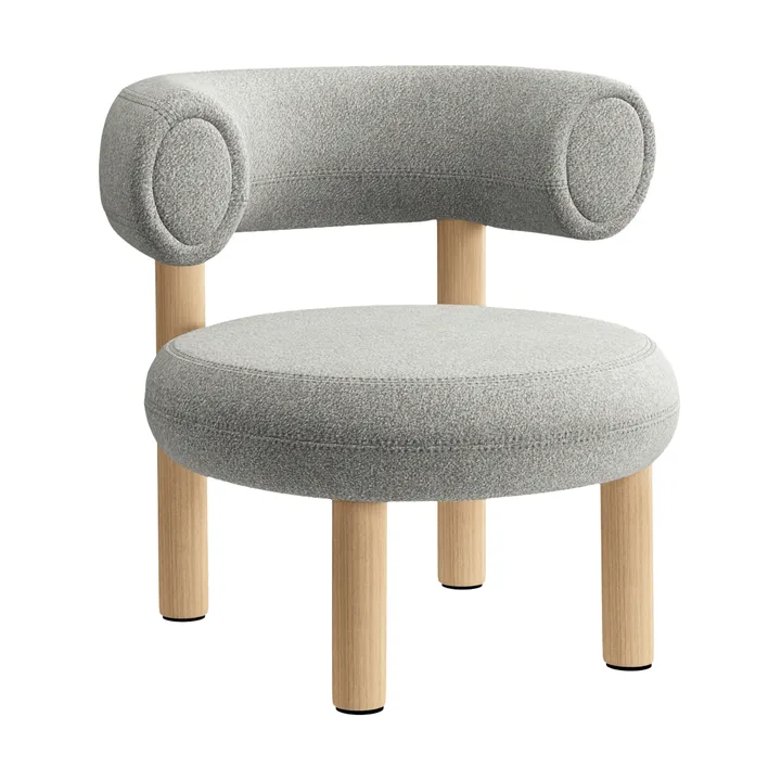 Laiskotuoli Fat - Harjattu luonnonpuu & natural alpine boucle - Tom Dixon