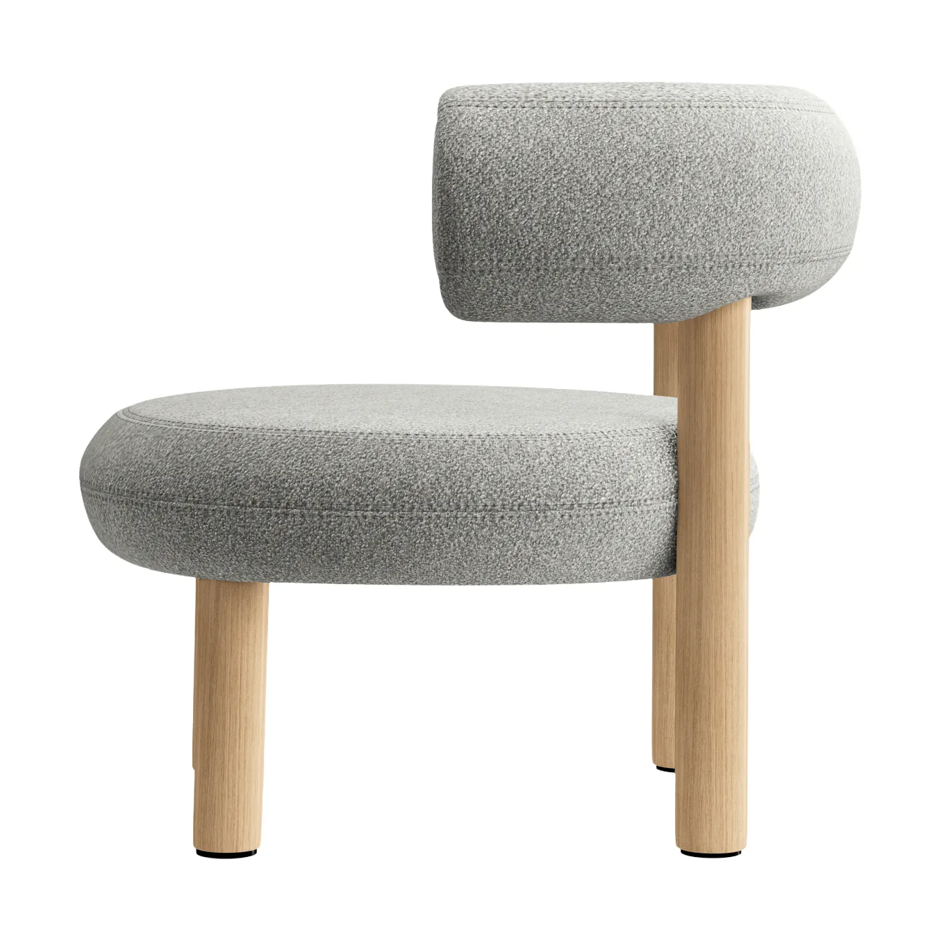 Laiskotuoli Fat, Harjattu luonnonpuu & natural alpine boucle Tom Dixon