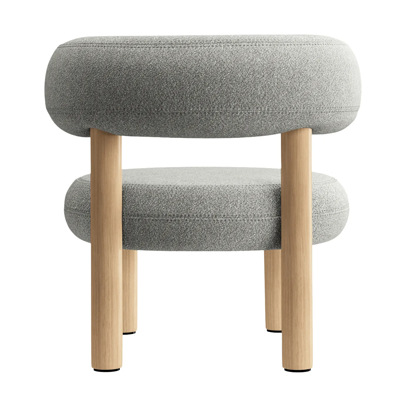 Laiskotuoli Fat, Harjattu luonnonpuu & natural alpine boucle Tom Dixon