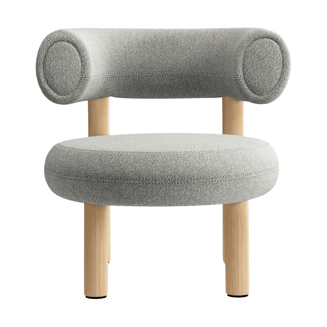 Laiskotuoli Fat, Harjattu luonnonpuu & natural alpine boucle Tom Dixon