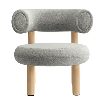 Laiskotuoli Fat - Harjattu luonnonpuu & natural alpine boucle - Tom Dixon