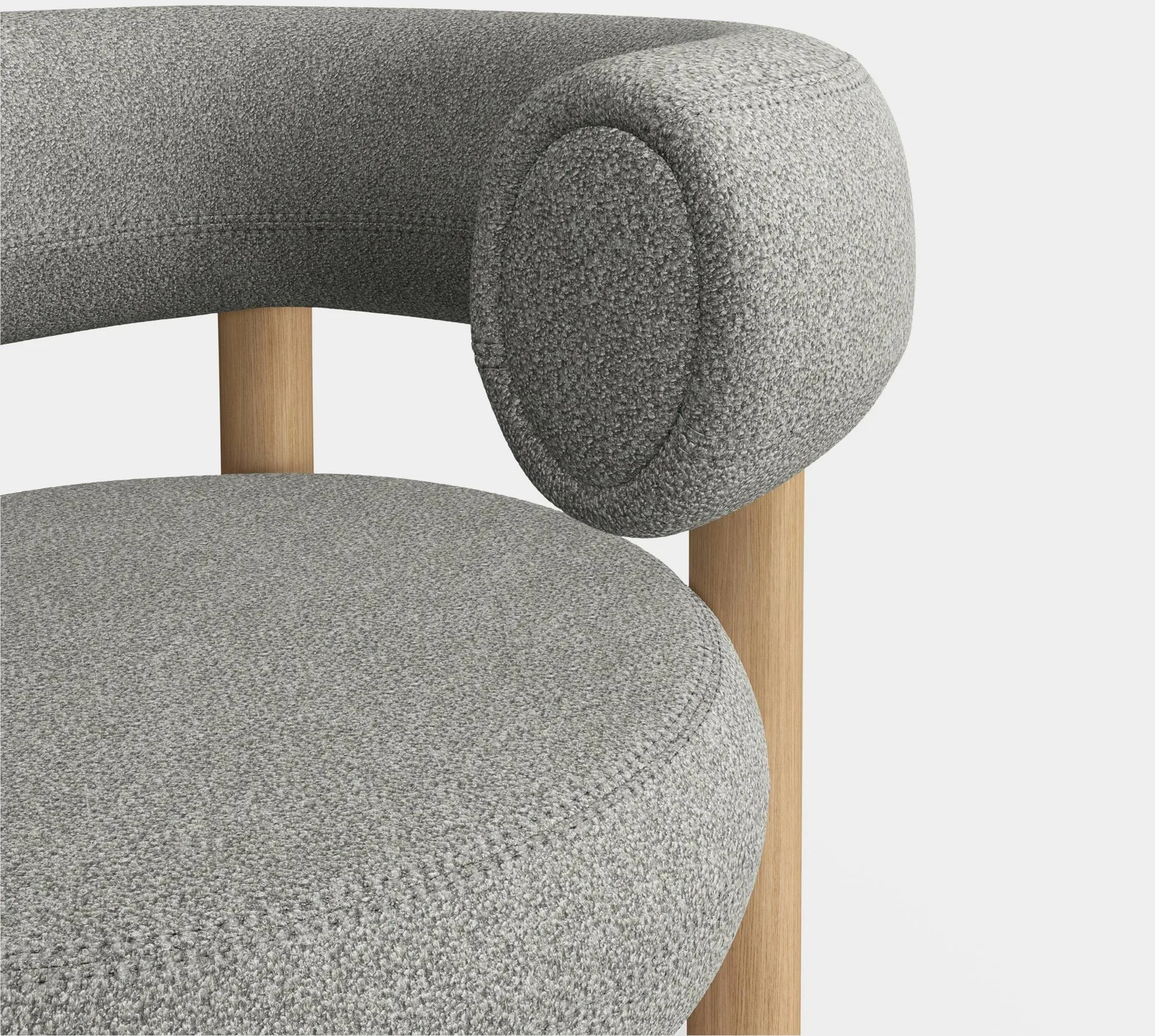 Laiskotuoli Fat, Harjattu luonnonpuu & natural alpine boucle Tom Dixon