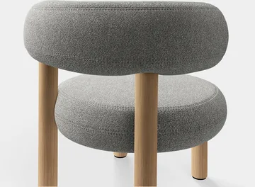 Laiskotuoli Fat - Harjattu luonnonpuu & natural alpine boucle - Tom Dixon