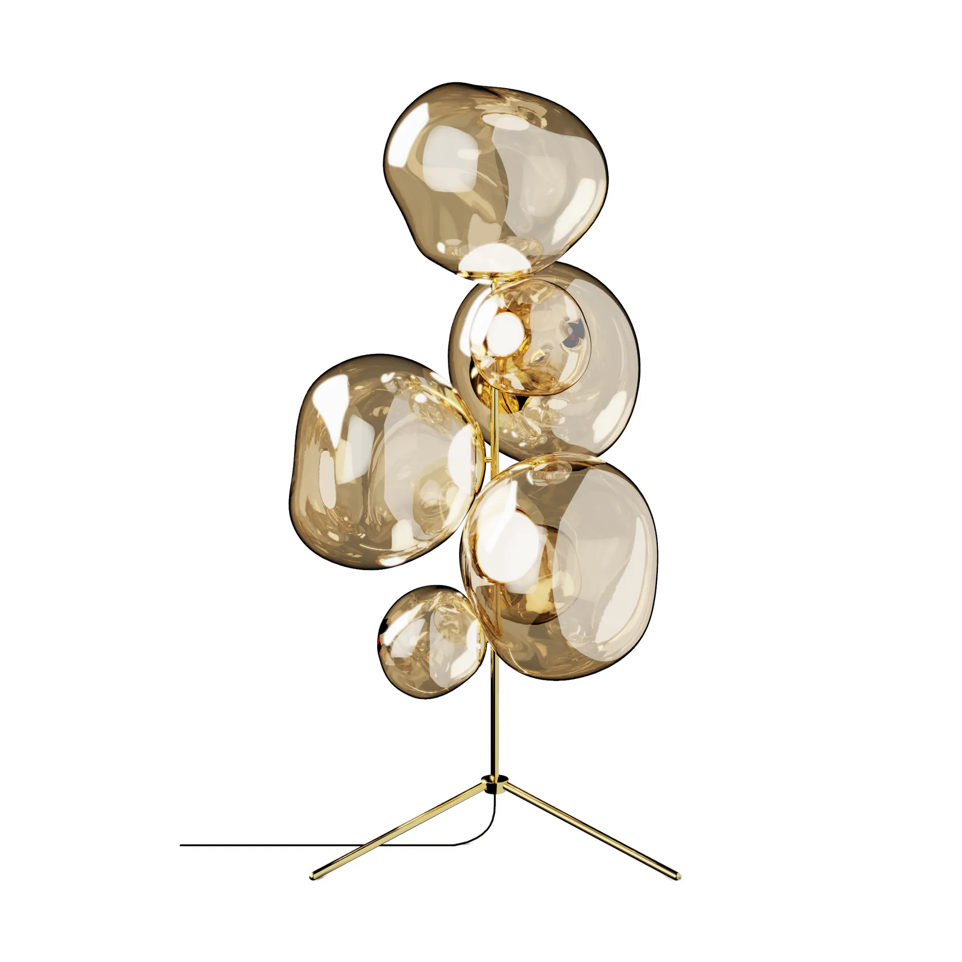 Melt Chandelier lattiavalaisin LED 175 cm, Kulta Tom Dixon