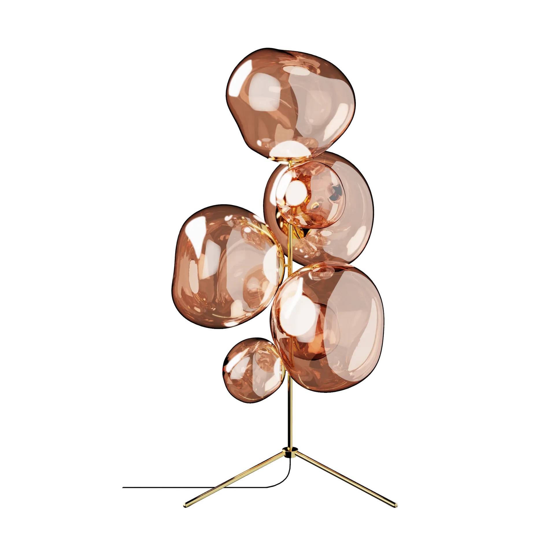 Melt Chandelier lattiavalaisin LED 175 cm, Kupari Tom Dixon