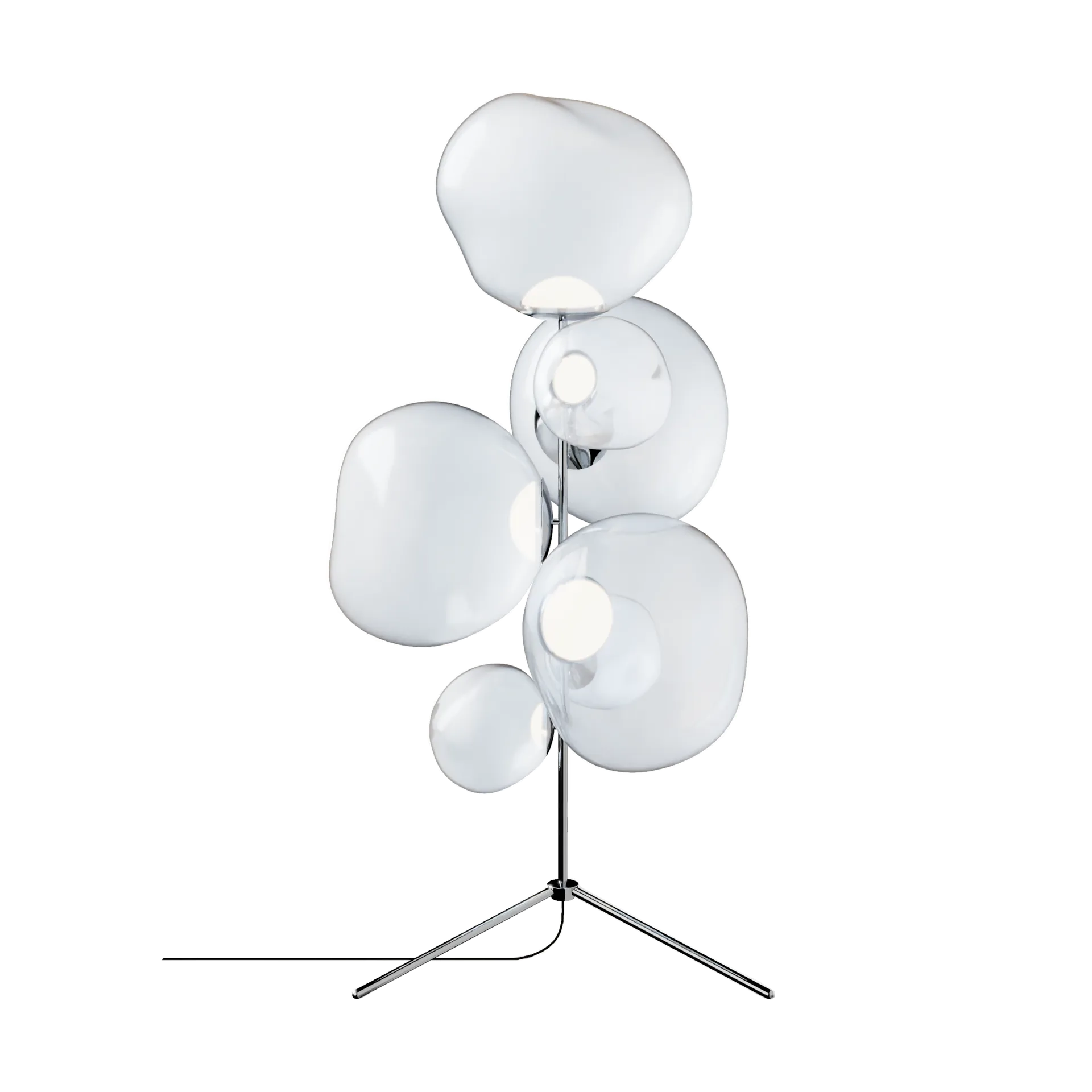 Melt Chandelier lattiavalaisin LED 175 cm, Opal-silver Tom Dixon