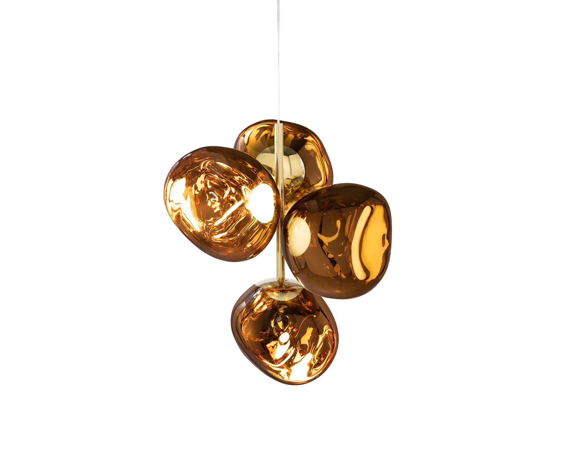 Melt Chandelier mini kattokruunu LED 63,4 cm, Kulta Tom Dixon