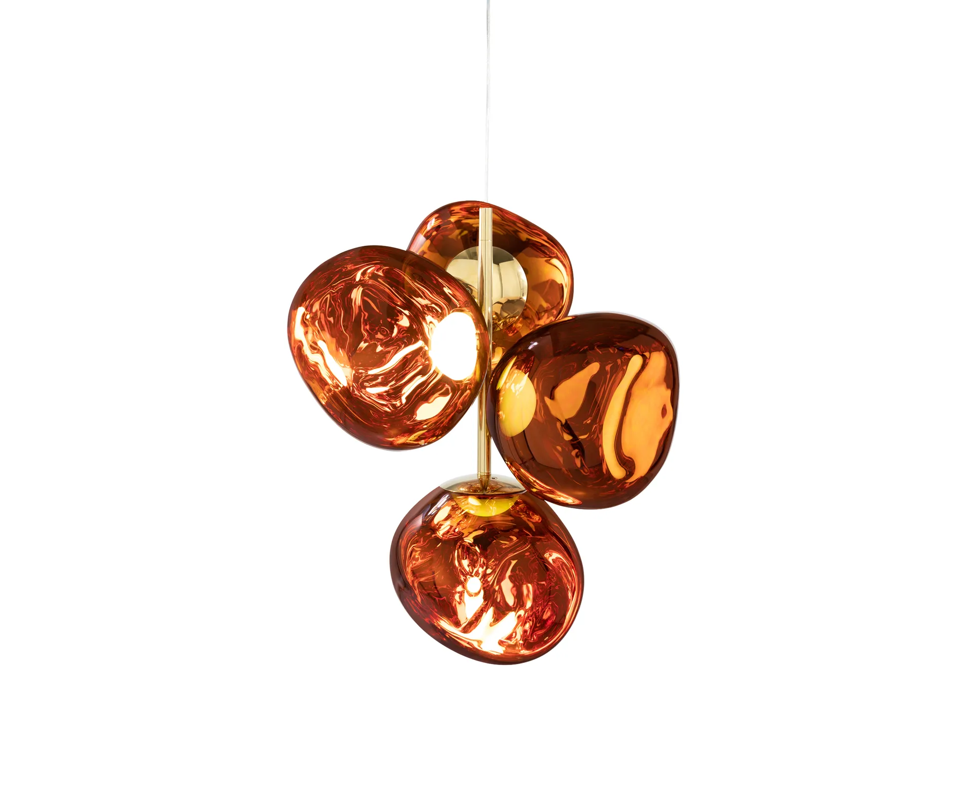 Melt Chandelier mini kattokruunu LED 63,4 cm, Kupari Tom Dixon