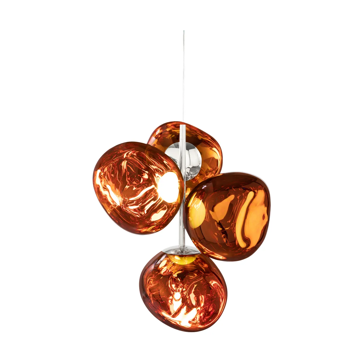 Tom Dixon Melt Chandelier pieni kattokruunu LED 103 cm Kupari