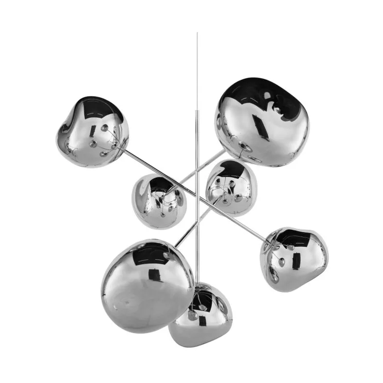 Tom Dixon Melt Chandelier suuri kattokruunu LED 196 cm Hopea