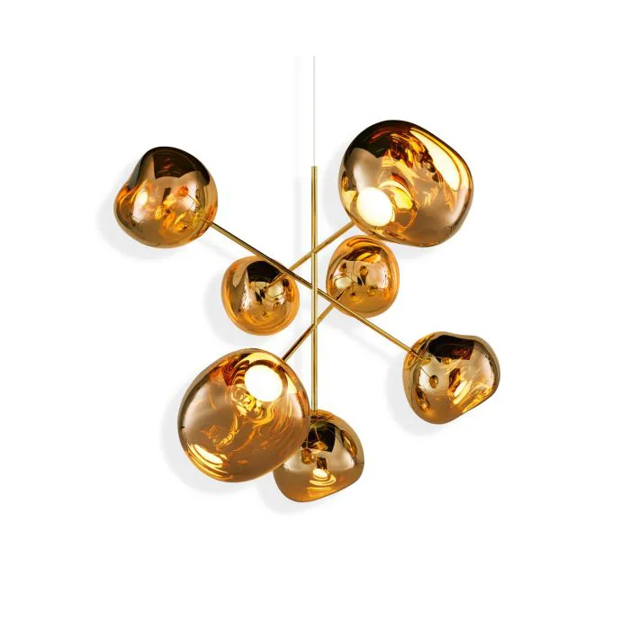 Melt Chandelier suuri kattokruunu LED 196 cm, Kulta Tom Dixon