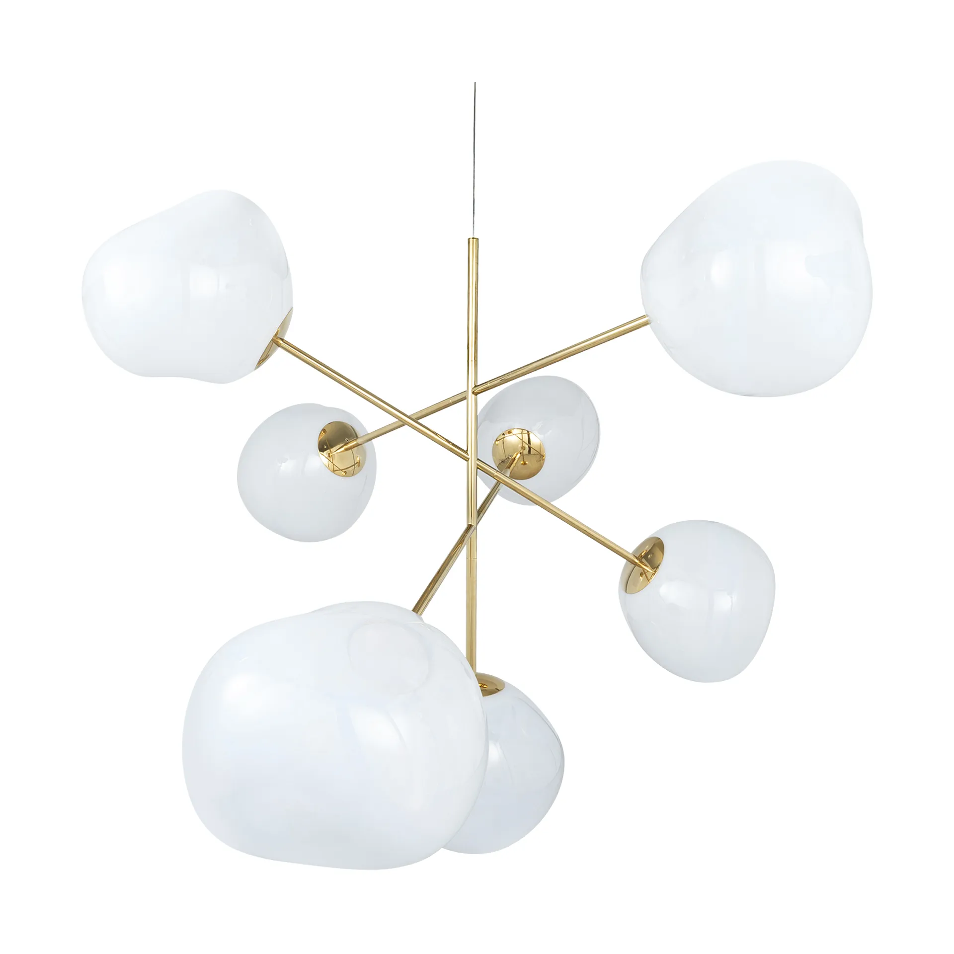 Melt Chandelier suuri kattokruunu LED 196 cm, Opal-gold Tom Dixon