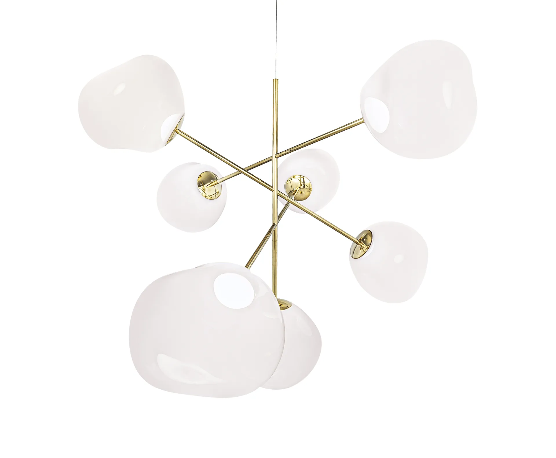 Melt Chandelier suuri kattokruunu LED 196 cm, Opal-gold Tom Dixon