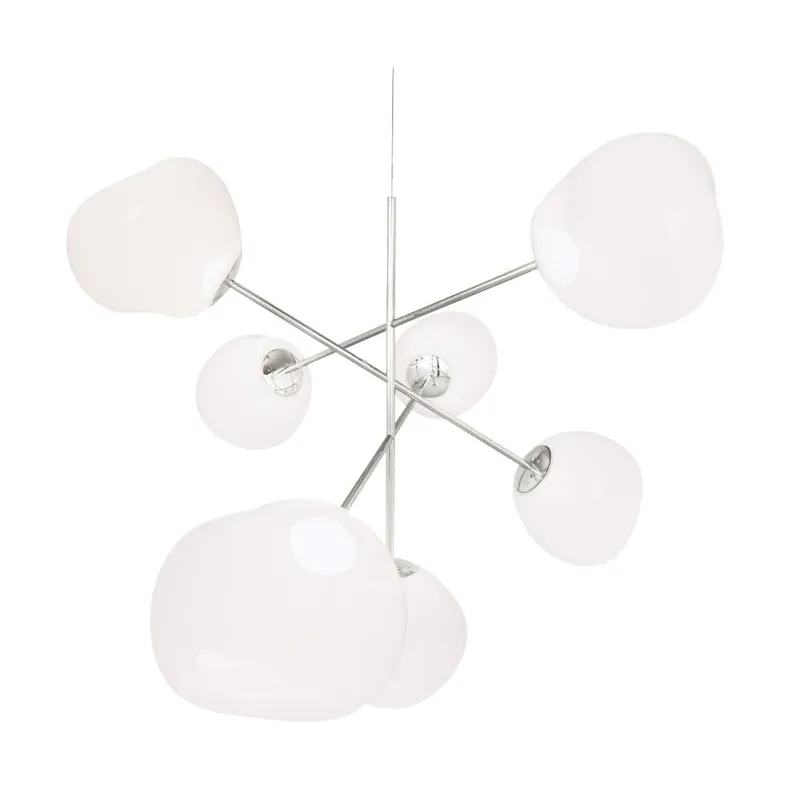 Melt Chandelier suuri kattokruunu LED 196 cm, Opal-silver Tom Dixon