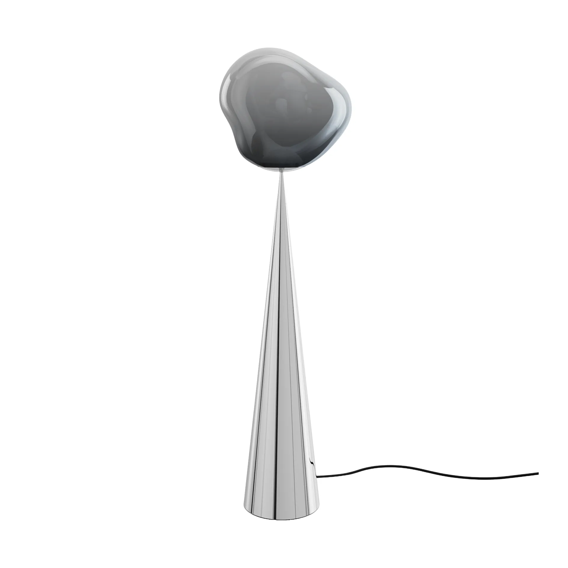 Tom Dixon Melt Cone fat lattiavalaisin LED 174,5 cm Nikkeli-hopeanvärinen