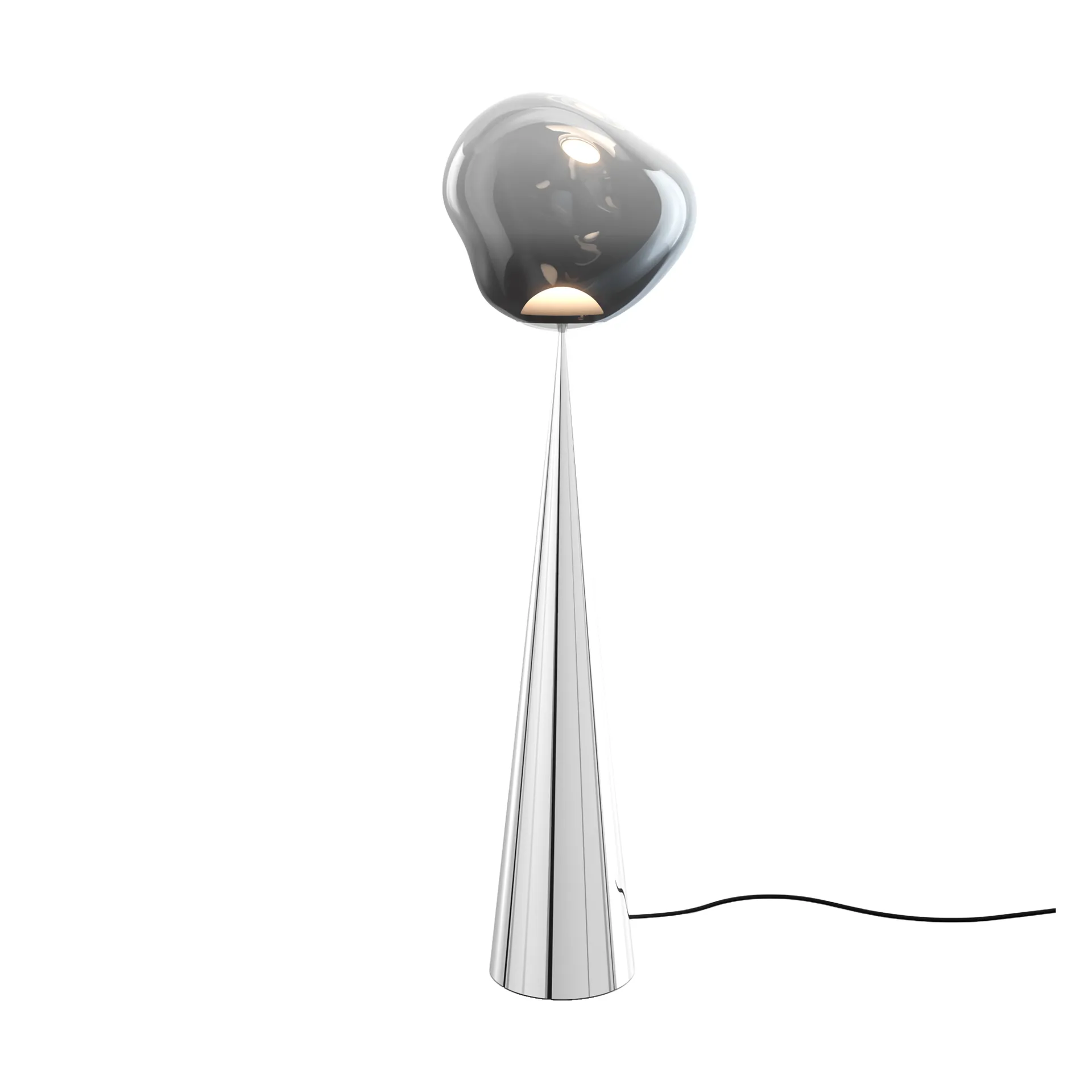 Melt Cone fat lattiavalaisin LED 174,5 cm, Nikkeli-hopeanvärinen Tom Dixon