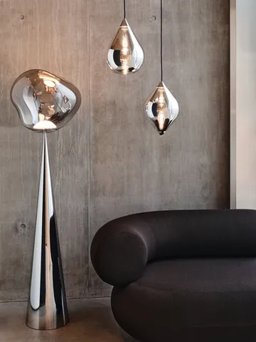 Melt Cone fat lattiavalaisin LED 174,5 cm - Nikkeli-hopeanvärinen - Tom Dixon