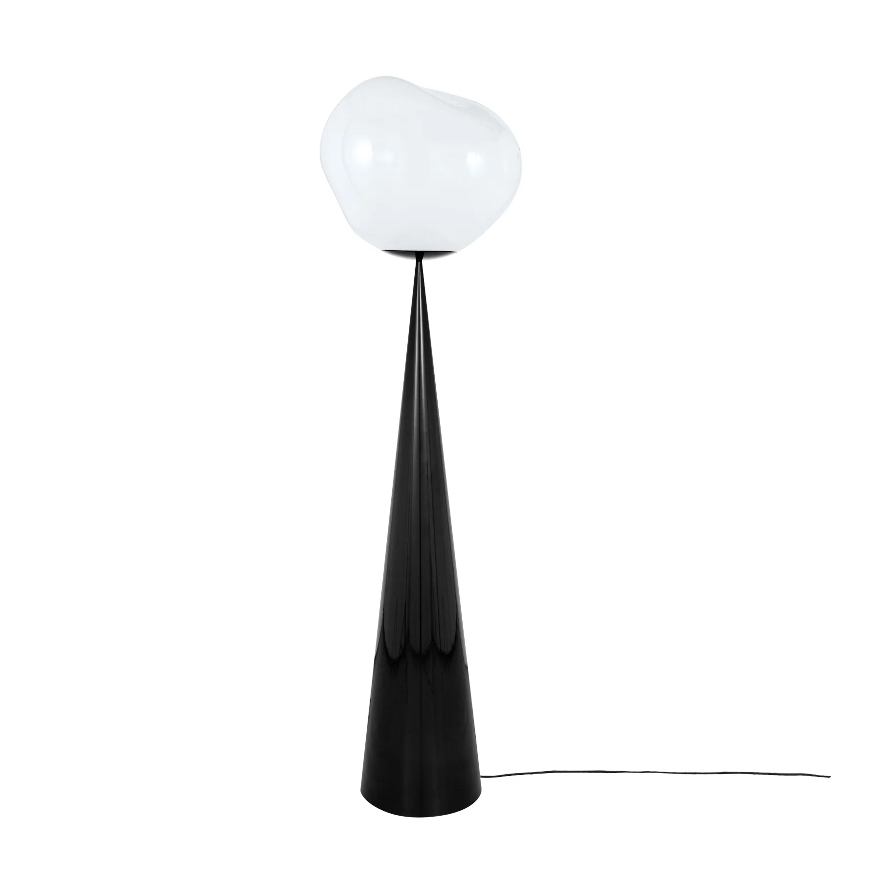 Melt Cone fat lattiavalaisin LED 174,5 cm, Opal-black Tom Dixon