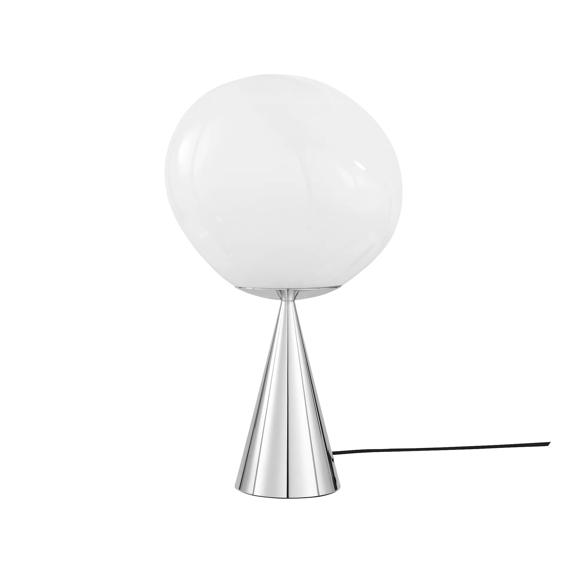 Melt Cone fat pöytävalaisinLED 46,5 cm, Opal-silver Tom Dixon