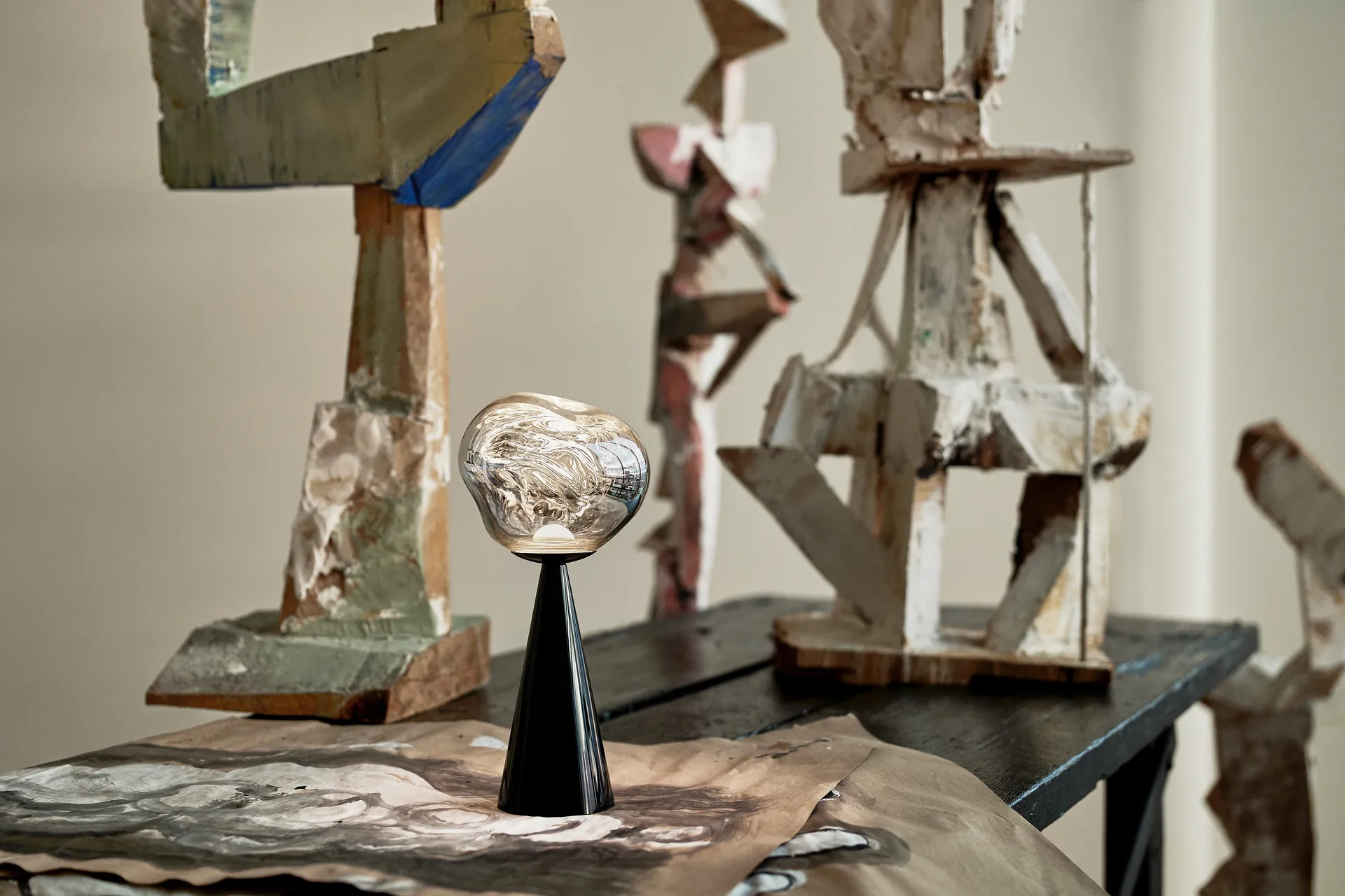 Melt Portable LED -pöytävalaisin 28,5 cm, Musta Tom Dixon