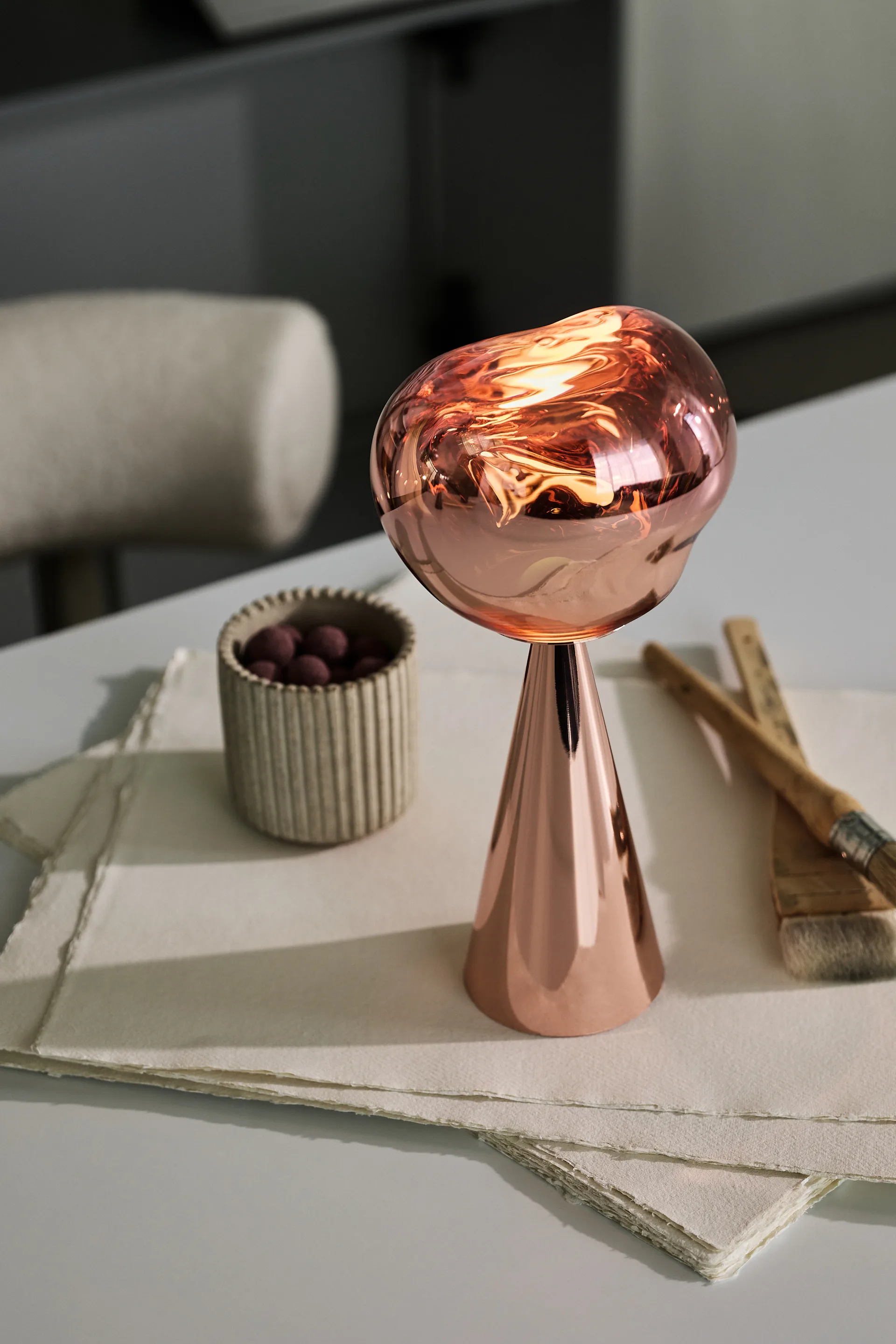 Melt Portable pöytävalaisin, Copper Tom Dixon