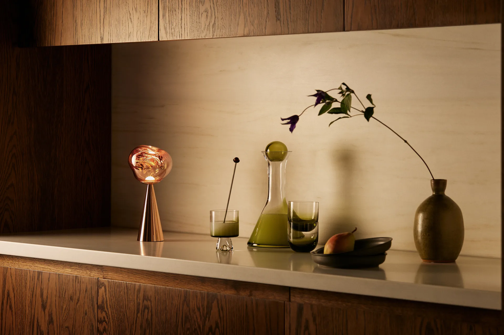 Melt Portable pöytävalaisin, Copper Tom Dixon