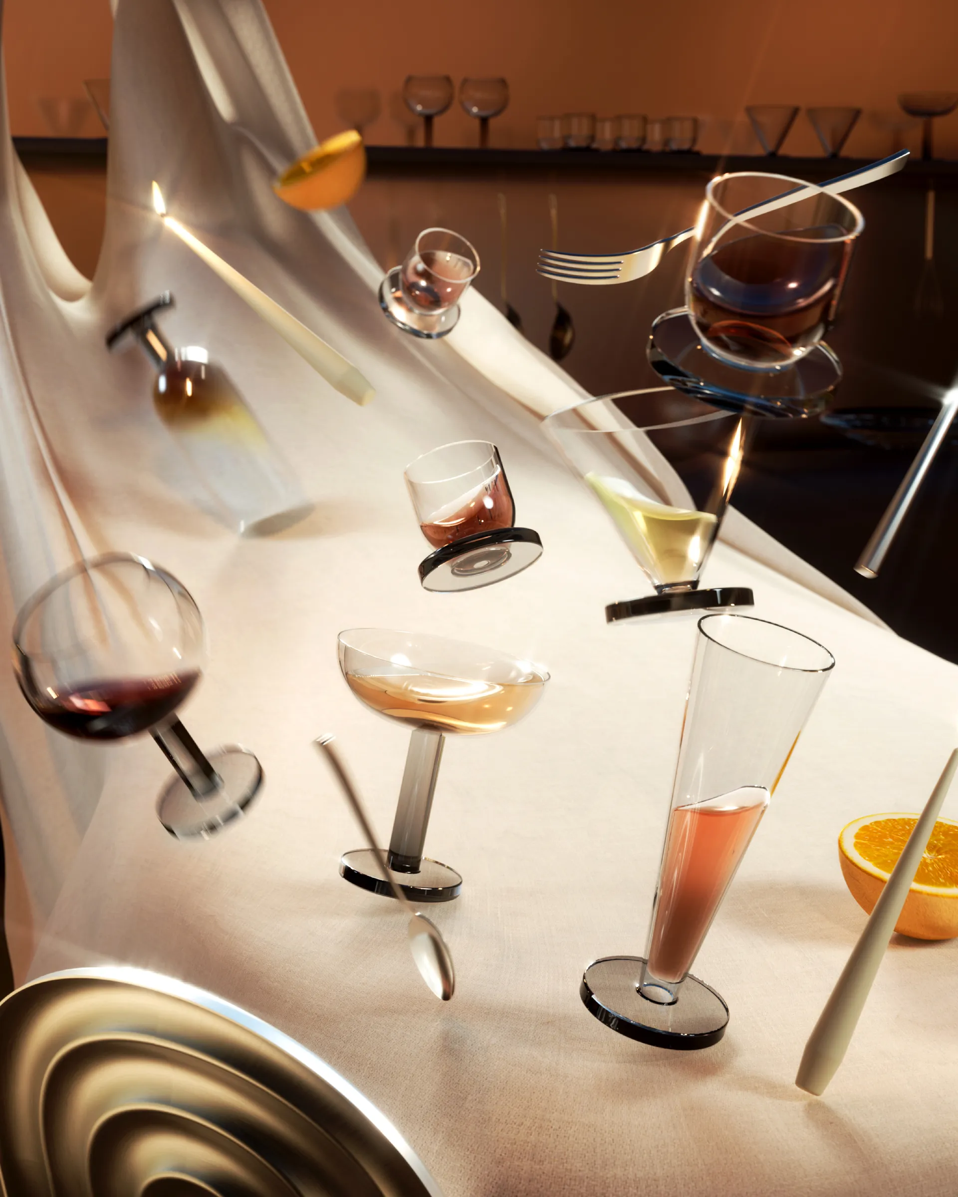 Puck Balloon lasi jalalla 45 cl 2-pack, Clear-smoke Tom Dixon