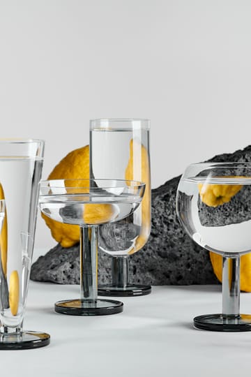 Puck Balloon lasi jalalla 45 cl 2-pack - Clear-smoke - Tom Dixon