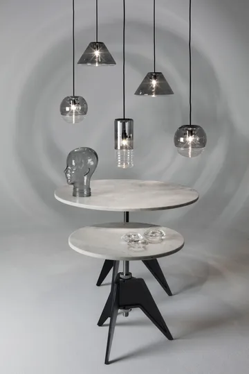 Screw kahvipöytä Ø90 cm - White marble-cast iron - Tom Dixon