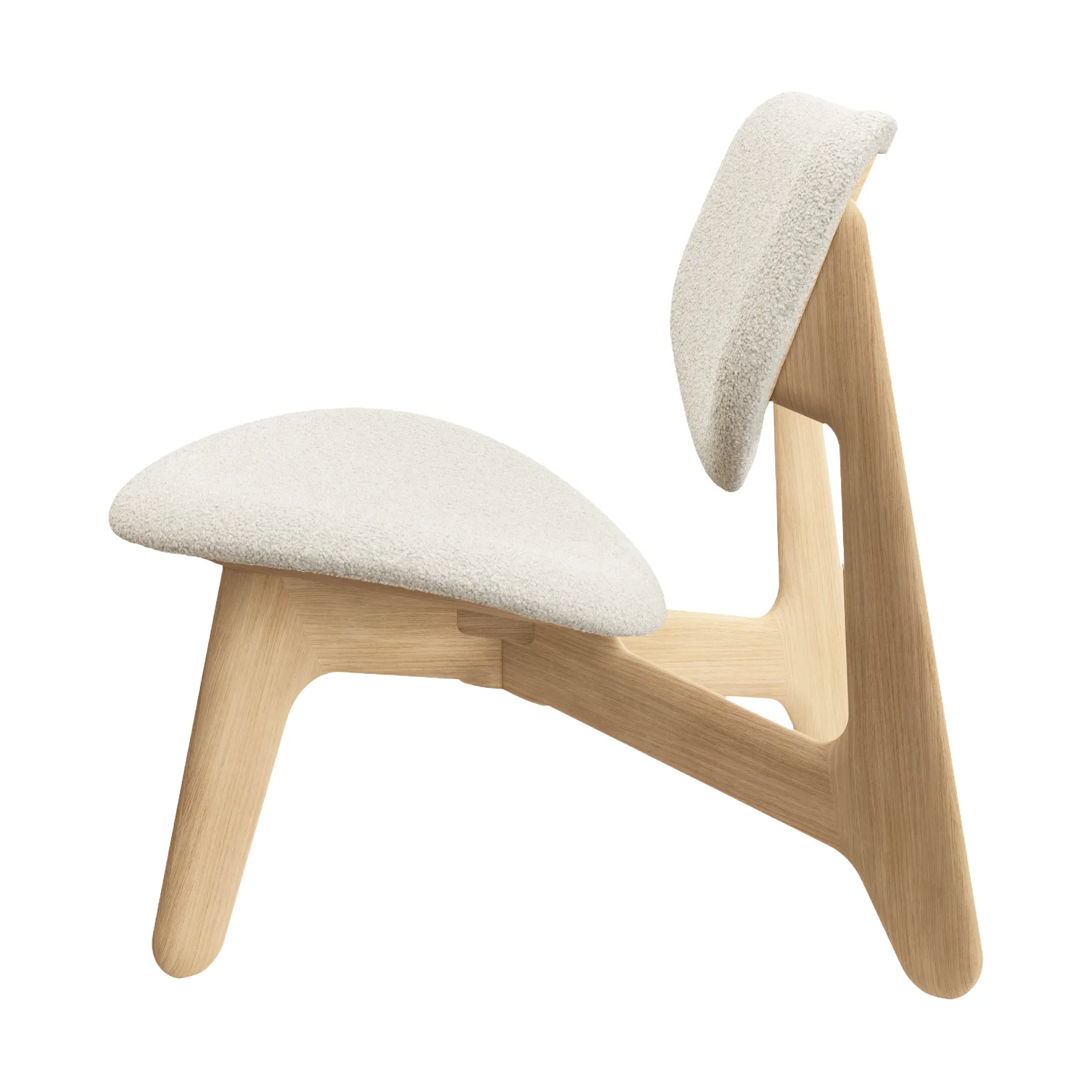 Slab lounge-tuoli verhoiltu istuin, Natural harjattu tammi-Elle 0200 CMHR Natural Tom Dixon