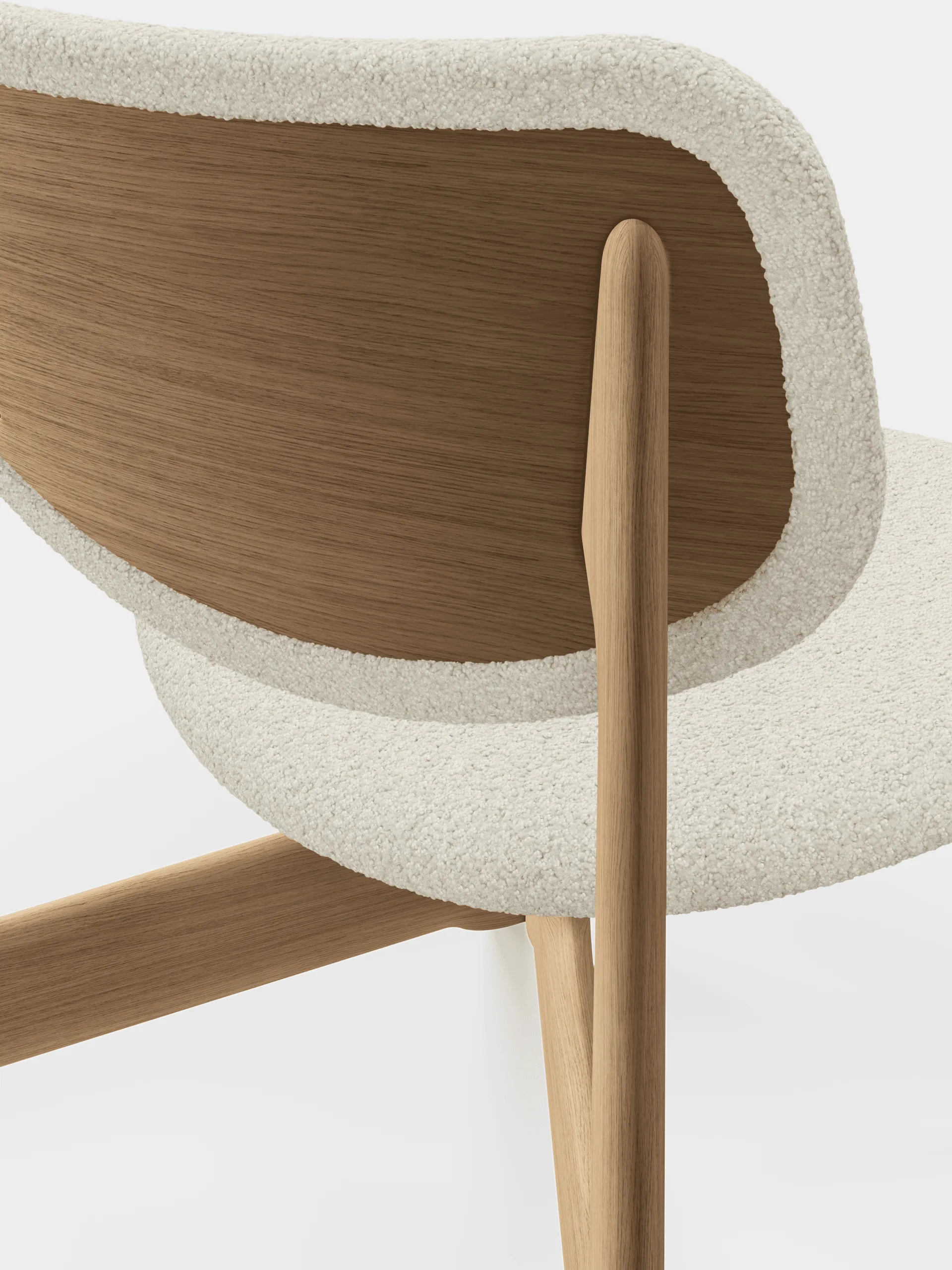 Slab lounge-tuoli verhoiltu istuin, Natural harjattu tammi-Elle 0200 CMHR Natural Tom Dixon