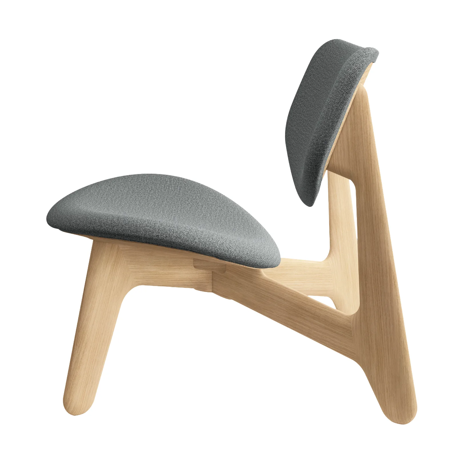 Slab lounge-tuoli verhoiltu istuin, Natural harjattu tammi Hallingdal 0130 mid grey Tom Dixon