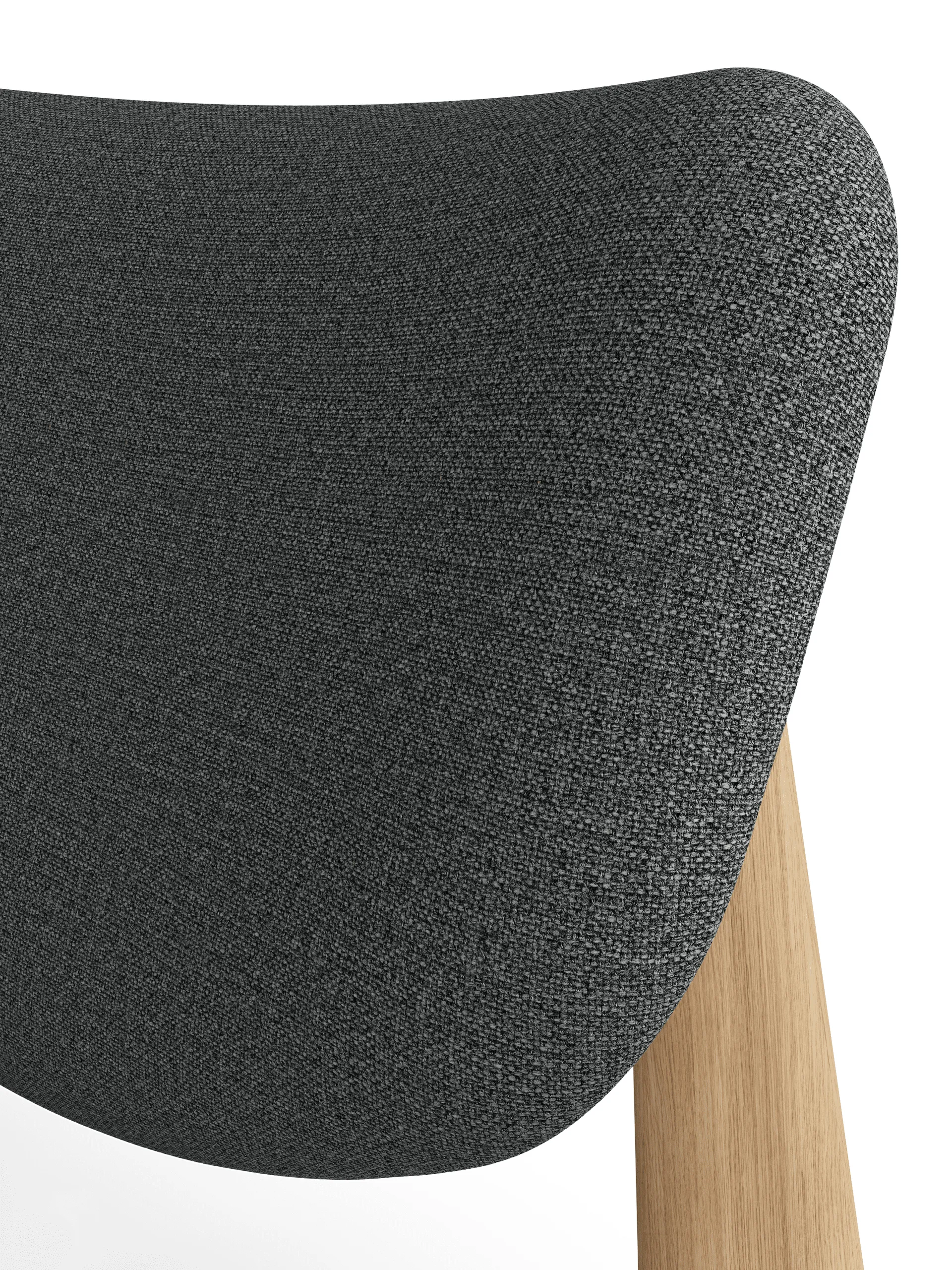 Slab lounge-tuoli verhoiltu istuin, Natural harjattu tammi Hallingdal 0130 mid grey Tom Dixon