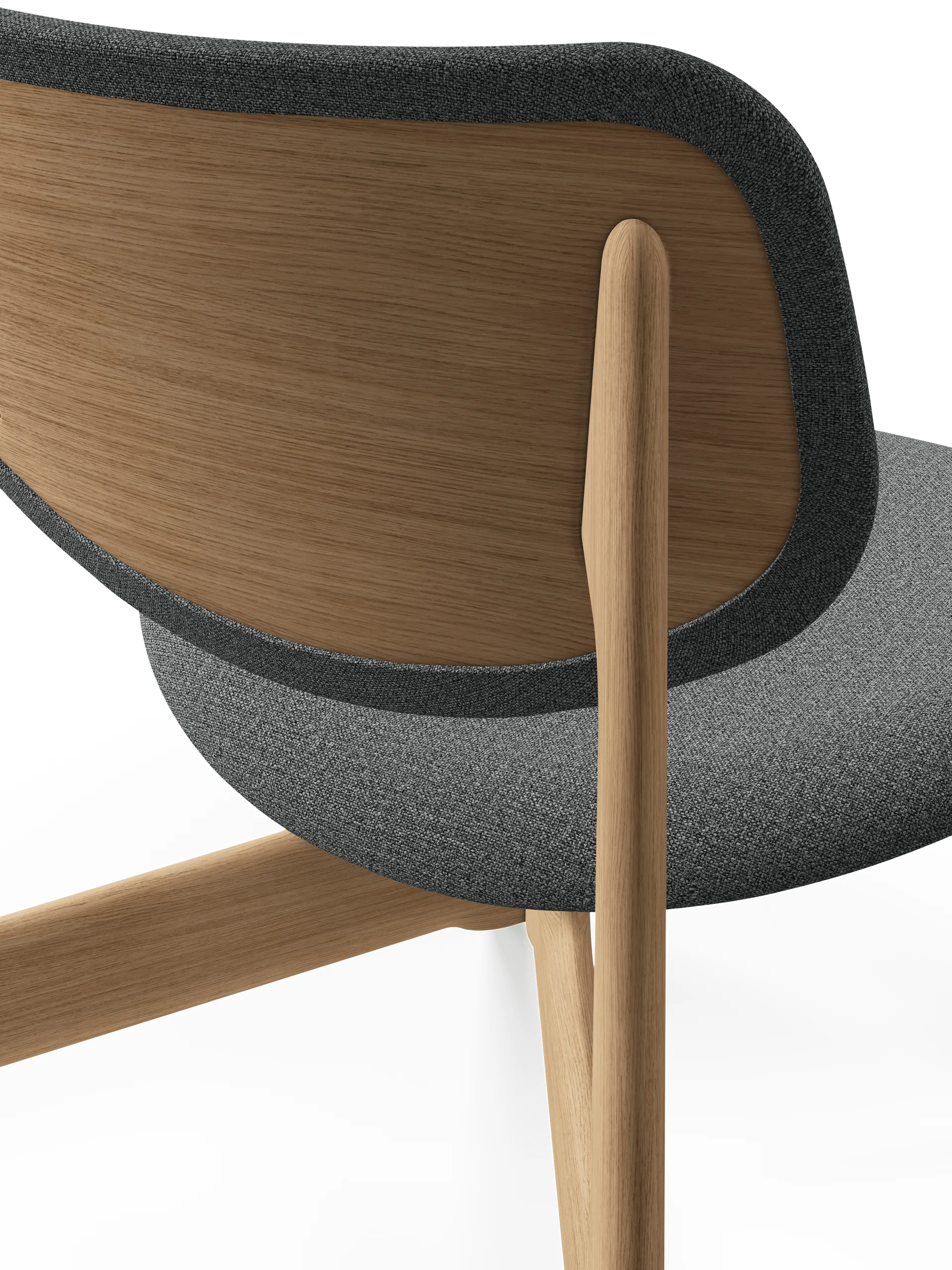 Slab lounge-tuoli verhoiltu istuin, Natural harjattu tammi Hallingdal 0130 mid grey Tom Dixon