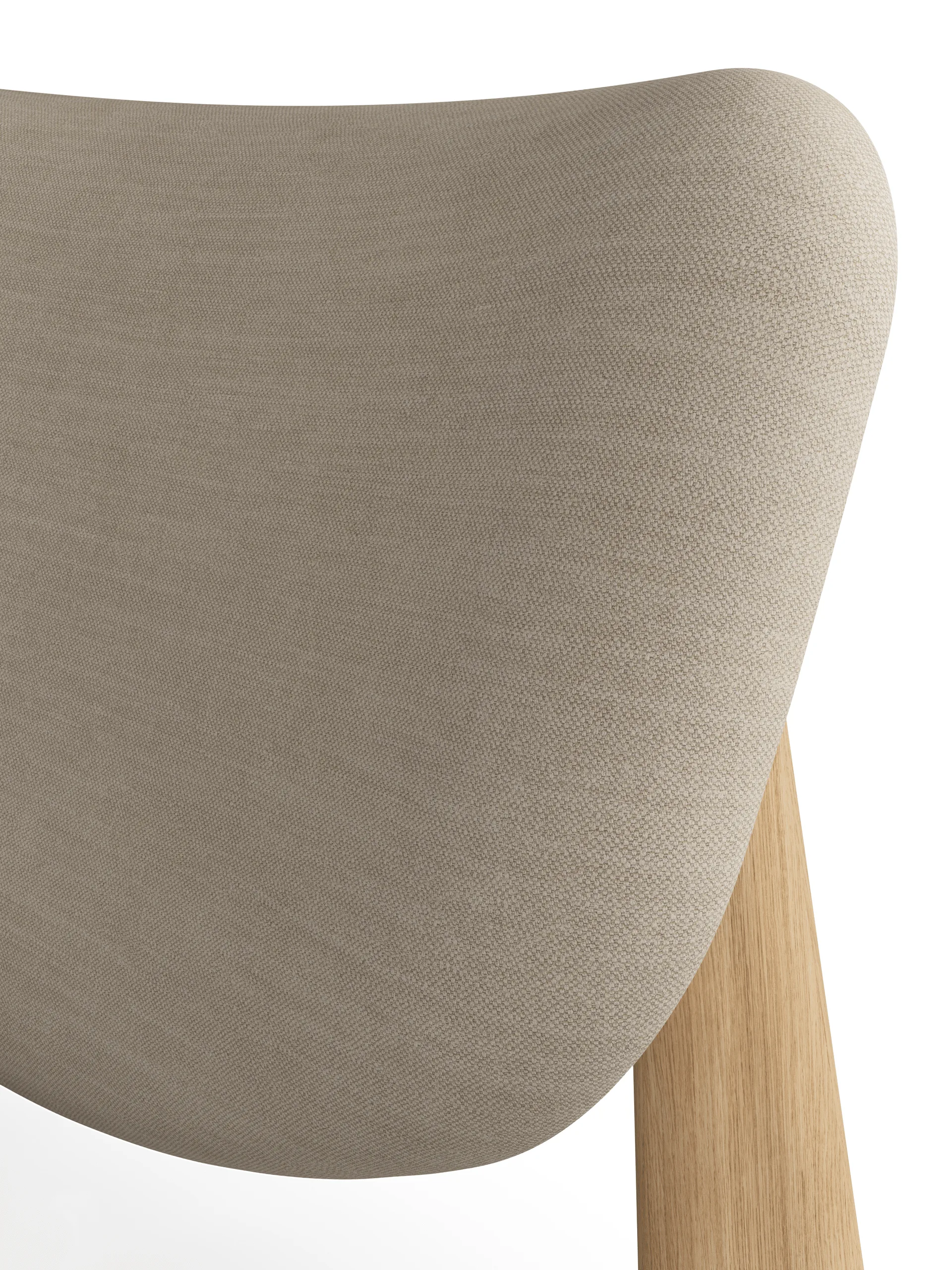 Slab lounge-tuoli verhoiltu istuin, Natural harjattu tammi-Linara 05 CMHR Cream Tom Dixon