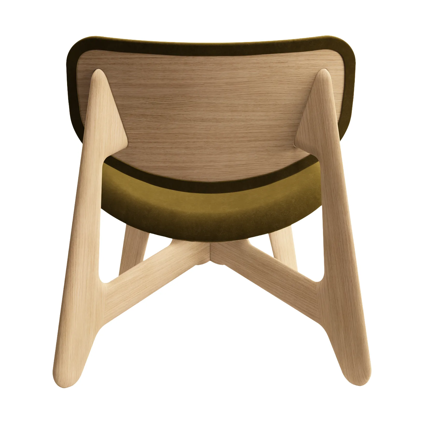 Slab lounge-tuoli verhoiltu istuin, Natural harjattu tammi-Royal 0162 CMHR Khaki Tom Dixon