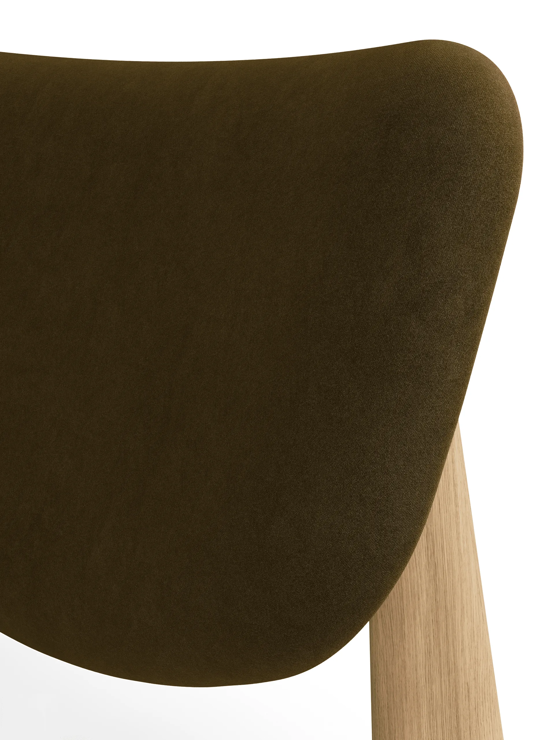 Slab lounge-tuoli verhoiltu istuin, Natural harjattu tammi-Royal 0162 CMHR Khaki Tom Dixon